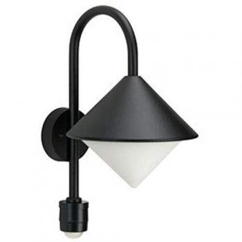 Aplique de exterior Jolanda negro con sensor de movimiento