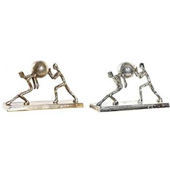 Figura Decorativa DKD Home Decor 33 x 10 x 19 cm Champán Plateado (2 Unidades)
