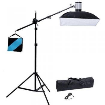 Estudio Cabeza de Flash 120W/s,Caja de luz 50 x 70 cm & Soporte Universal