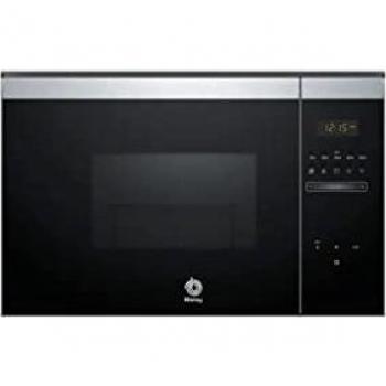 Balay 3CG4172X2 - Microondas electrónico, Encastrable sin marco, 38 cm, 20 l, 5 F, Aqualisis, Ap. lateral izquierda, 8 recetas, Plato giratorio 25.5 cm Con grill, Cristal negro/Acero inoxidable, 2022