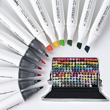 Lightwish Rotuladores de alcohol 168 Colores Doble Punta, Marcadores Permanent marker para Graffiti Dibujar Bocetos Colorante Anime con bolsa portátil, Ideal para Niños, Adulto, Artista, Regalo