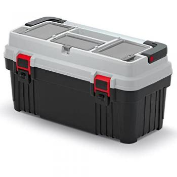 Caja de herramientas multifuncional Kistenberg Optima 60 Aluminio, color negro, rojo y gris