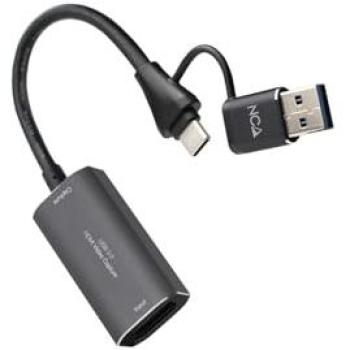 Capturadora de Video/AUDIO HDMI 4K/30Hz USB-C/USB-A Nanocable 10.15.0001 Gris