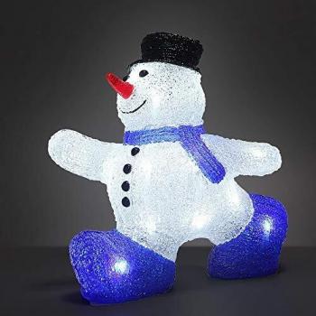 Figura Decorativa de Navidad Muñeco de Nieve LED Acrílico Talla M con Iluminación Interior y Exterior