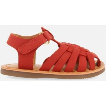 Sandalias Rojas de Piel para Bebé con Cierre Ajustable y Materiales Reciclados