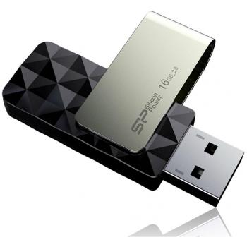 Silicon Power Blaze B30/16GB - Memoria USB 3.0, R/W hasta 90/40 MB/s, Color Negro
