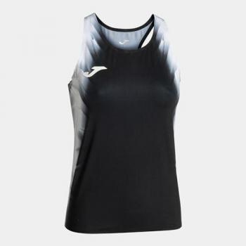 Camiseta de running Joma Elite XI mujer tirantes negro blanco