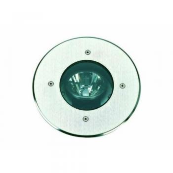 Foco empotrado en tierra giratorio Tomaso, aluminio y acero inoxidable, Ø 22 cm