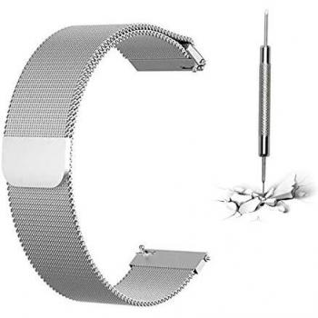 Correa de Reloj de Acero Inoxidable de Malla 12 mm / 18 mm / 20 mm / 22 mm Pulsera de Metal de Repuesto Pulsera de Acero Inoxidable con Cierre magnético Smartwatch Correa de Repuesto