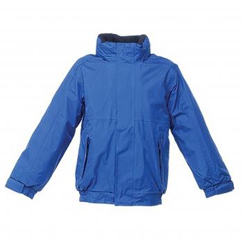 Regatta Kids Dover Waterproof Fleece Lined Jacket With Safety Reflective Piping Jackets Waterproof Insulated, Unisex niños, Royal Blue/Navy, 3-4