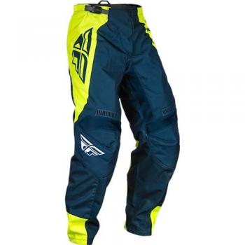 FLY Racing Pantalones de Cross F-16 Azul Marino y Negro Amarillo (28)