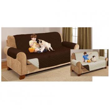 Funda protectora reversible acolchada para sofá dos o tres plazas, chocolate, SOFA COVER IMPORTANTE: medida de Asiento 160cm ideal 2/3 plazas