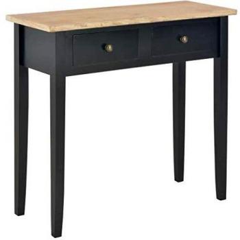 SengentoStyle Bijzettafel 79x30x74 cm hout zwart