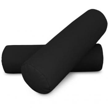 Pack de 2 Cojines Rodillo Cilíndricos de Polipiel Negro 50x15 - Comodidad y Alivio Postural