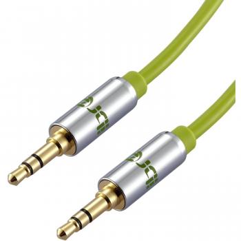IBRA Cable de Audio Estéreo | 3,5mm Jack macho a 3,5mm macho | 2 Metro | Verde | Para iPhone 6S Plus, 6,5, iPad, Smartphones, Tablets y Reproductores Multimedia