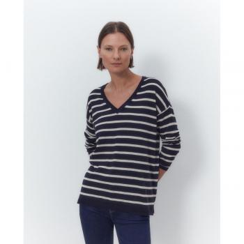 Jersey de mujer cuello pico oversize