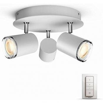 Plafón LED Inteligente Philips Hue Adore - Luz Regulable Cálida a Fría - Conectividad Apple Homekit y Google Home - 3x GU10 5,5W