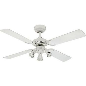 Westinghouse Lighting Princess Euro Ventilador de Techo GU10, Acabado en Blanco con aspas Reversibles en Blanco/Haya