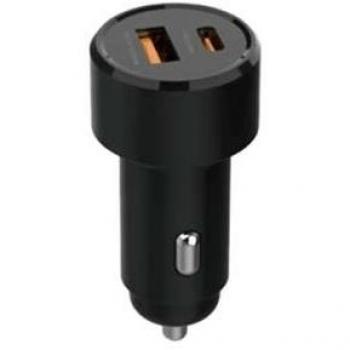 Cargador de coche dual USB Tipo C y USB A 38W