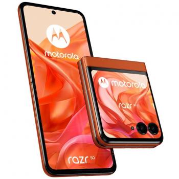 Smartphone Motorola razr 50 8/256GB Spritz Orange, pantalla de 6.9, 8 GB de RAM, almacenamiento interno de 256 GB, color naranja