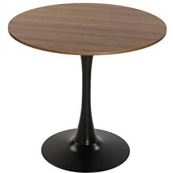 Mesa de Comedor Versa Lia para Cocina, Terraza, Jardín o Comedor, Medidas (Al x L x An) 73 x 80 x 80 cm, Materiales: Madera, PVC y Metal, Color: Marr