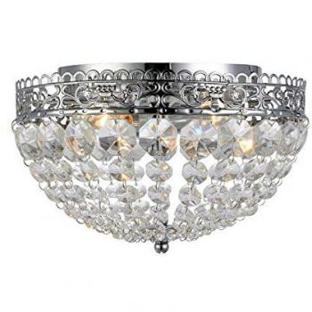 Lámpara de Techo Plafoniera SAXHOLM de Cristal Cromo 2 Luces E14