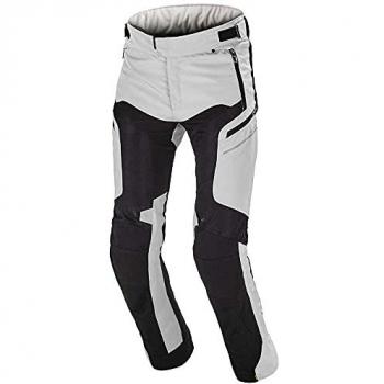 Macna Pantalones Textiles de Moto Bora para Hombre Adulto en Blanco y Negro, Grises, Talla XL