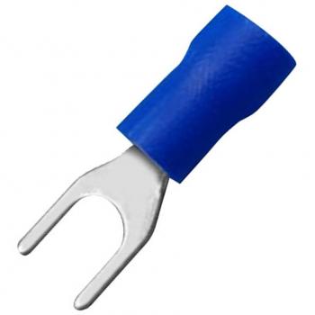 100x Aislado Terminales de Los Cables de Crimpado de Conectores Eléctricos Tenedor de Pala Azul