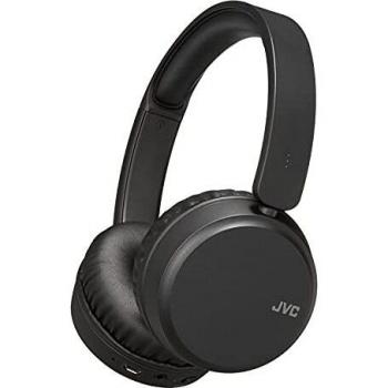 JVC Auriculares inalámbricos Bluetooth Plegables con cancelación de Ruido en la Oreja Bass Boost Ligeros HA-S65BN, Negro