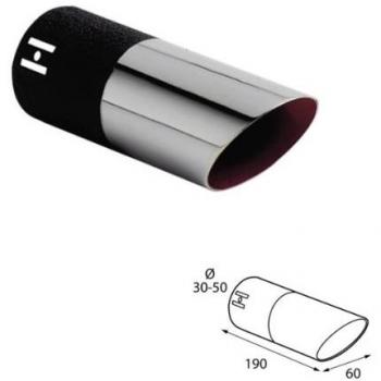 ER60000 - Acero inoxidable de tubo de escape del tubo de escape de para atornillar Embellecedor de tubos de escape universales negro/cromo