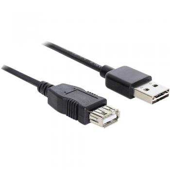 Cable USB 2.0 Easy-USB A-A, 1m, Negro, Conector Doble Uso, Contactos Dorados
