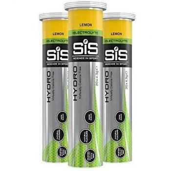 Science in Sport 310001 Go Hydro hidratación, limón, paquete triple - 3 x 20 tabletas