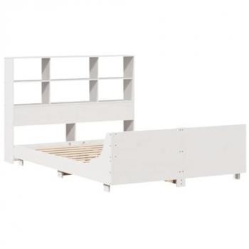 Estructura de Cama sin Colchón Blanca 160x200 cm Madera Maciza de Pino