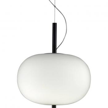 Ilargi colgante LED Ø39,5cm en acabado fase oscuro con diseño de cristal fresno