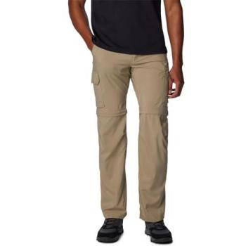 Pantalón convertible Columbia Silver Ridge Utility, características: tejido ligero y transpirable, protección solar UPF 50, secado rápido, múltiples bolsillos, diseño convertible a pantalón corto, color beige/tusk, talla W32/L34