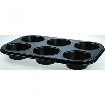 Molde de metal para muffins con 6 cavidades, dimensiones 27x18.5 cm, marca Guardini