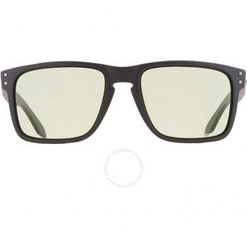 Oakley Holbrook XL Gafas de Sol para Hombre, Modelo OO9417, Color Matte Carbon con Lentes Prizm Gaming Rectangulares, Diseño Negro y Azul-Light Block