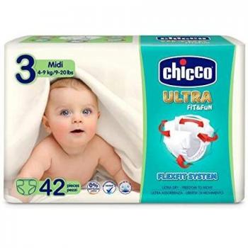 Chicco Chicco Ultra Fit&Fun - Pack 42 pañales ultra absorbentes, Talla 3, 4-9 kg