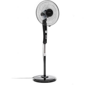 Ventilador de Pie InnovaGoods 45W Oscilante con Temporizador y 3 Velocidades Negro 5 Aspas 138x41x40 cm