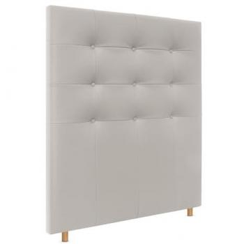 Cabecero Capitoné Tapizado hasta el Suelo 110x120cm en Polipiel Blanco Hueso para Cama Dormitorio