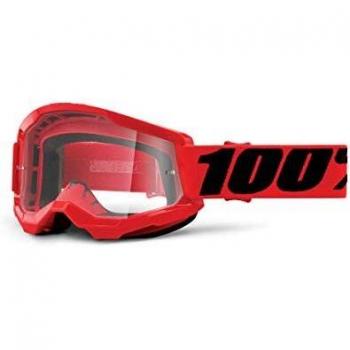 100 Percent STRATA 2 Goggle Red-Clear Lens, Adultos Unisex, Rojo, ESTANDAR