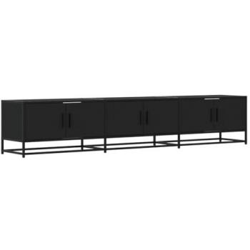 Mueble para TV de madera de ingeniería negro 210x35x41 cm, soporte de TV, aparador de TV, mueble de televisor, banco de TV, mueble de televisión