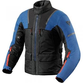 REV'IT! Chaqueta de Moto Offtrack 2 H2O Azul-Negra, chaqueta textil de motocicleta, impermeable, con membrana H2O, diseño en color negro y azul, talla 2XL