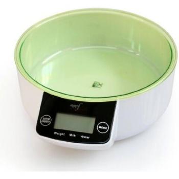 Báscula de Cocina Electrónica Melchioni Allegra WV 5 kg con Función Tara y Pantalla LCD Verde y Blanca