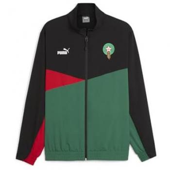 Chaqueta de fútbol Puma Marruecos FRMF 2024 para hombre, tejido plano, color negro, verde y rojo