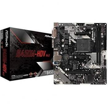 ASRock B450M-HDV R4.0 Socket AM4/ AMD Promontory B450/ DDR4/ SATA3&USB3.1/ M.2/ A&GbE/MicroATX Motherboard