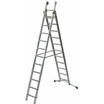 Escalera Multifuncional Facal Super Prima 2 Tramos 10+11 Peldaños Capacidad Máxima 150 kg Longitud Máxima 5.70 m EN 131