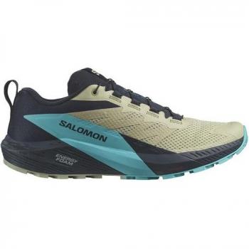 Salomon - Zapatillas de trail running de hombre Sense Ride 5 Verde/Azul/Biege