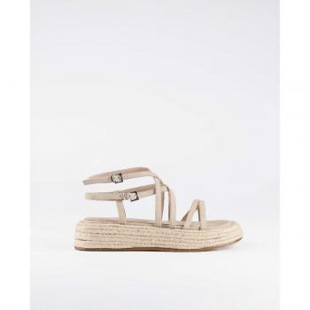 Sandalias Alpargatas Plataforma Mujer Formentor con Tiras Cruzadas Beige
