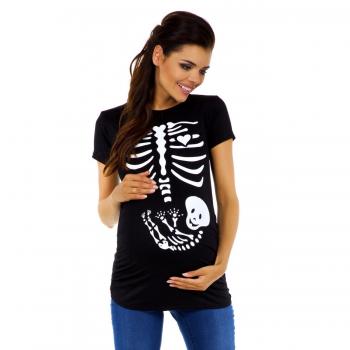 Zeta Ville - T-Shirt Camiseta premamá Estampado de Esqueleto - para Mujer - 085c